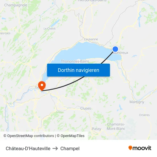 Château-D'Hauteville to Champel map