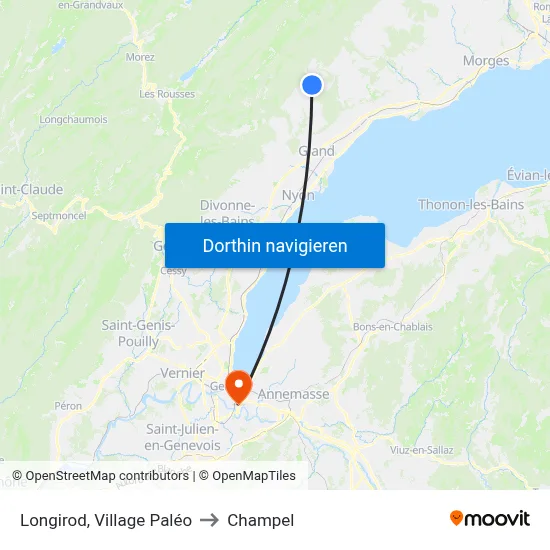 Longirod, Village Paléo to Champel map