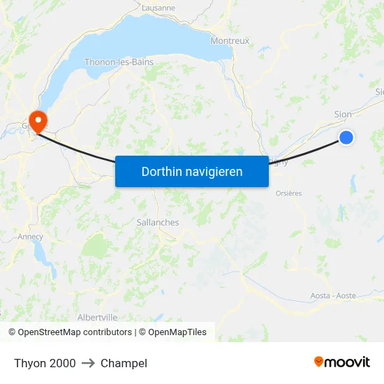 Thyon 2000 to Champel map