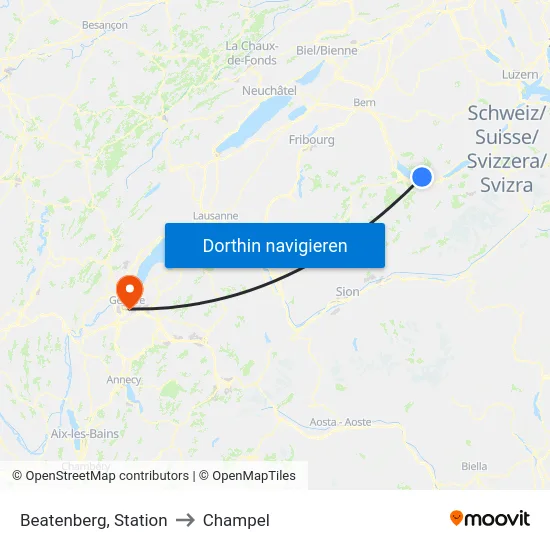 Beatenberg, Station to Champel map