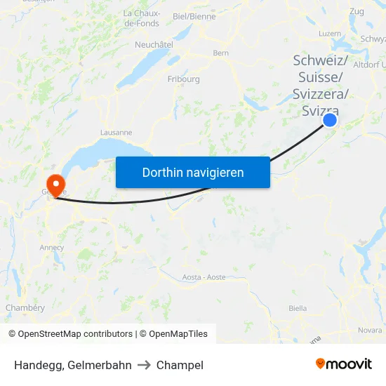 Handegg, Gelmerbahn to Champel map