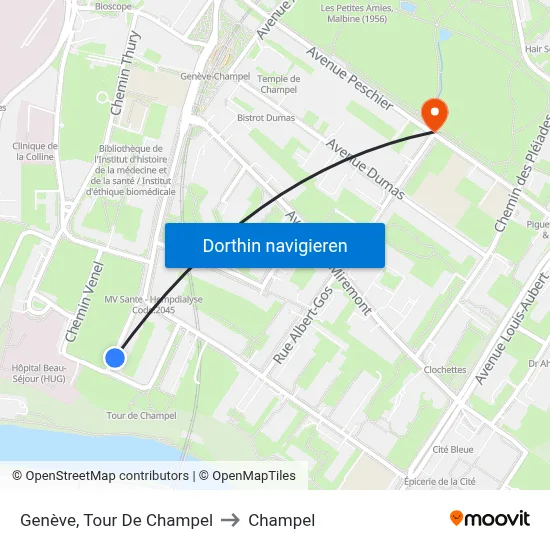 Genève, Tour De Champel to Champel map