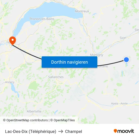 Lac-Des-Dix (Téléphérique) to Champel map