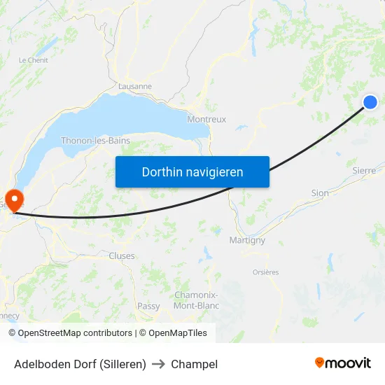 Adelboden Dorf (Silleren) to Champel map