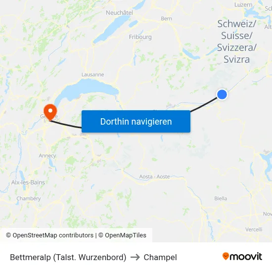 Bettmeralp (Talst. Wurzenbord) to Champel map