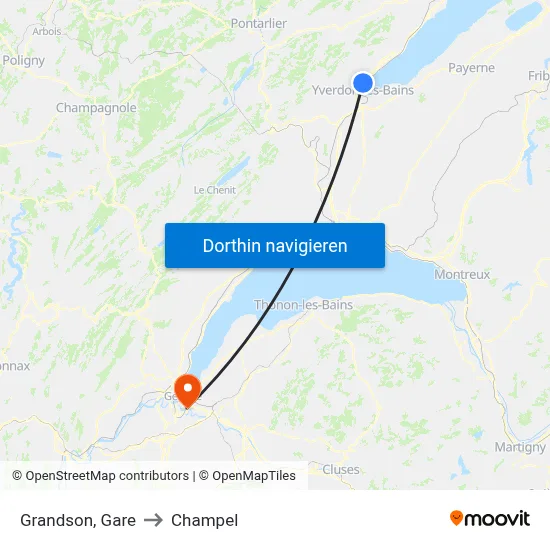 Grandson, Gare to Champel map
