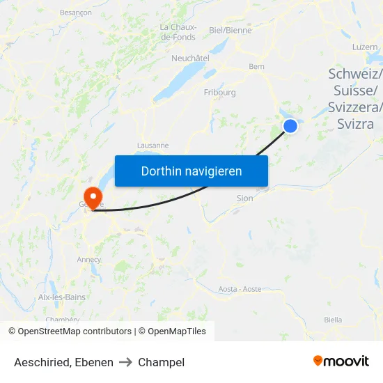 Aeschiried, Ebenen to Champel map