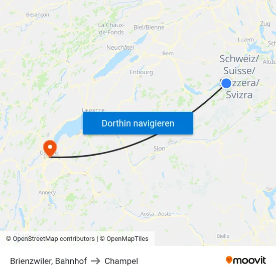 Brienzwiler, Bahnhof to Champel map