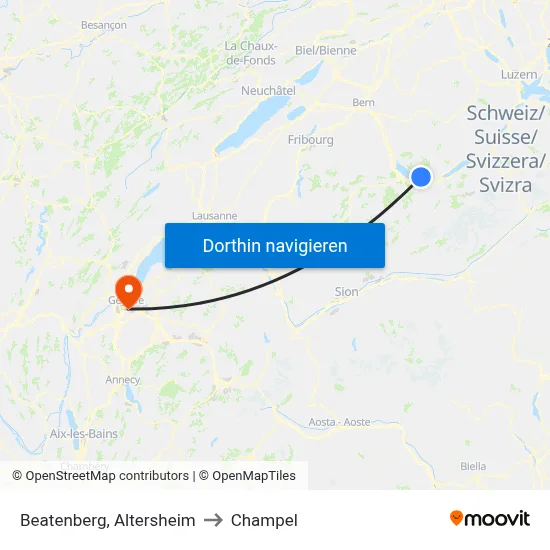 Beatenberg, Altersheim to Champel map
