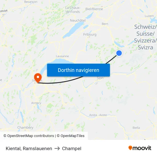 Kiental, Ramslauenen to Champel map