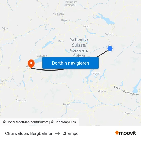 Churwalden, Bergbahnen to Champel map