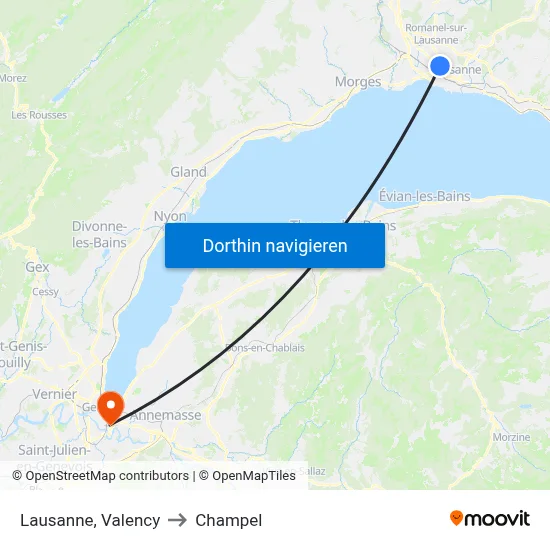 Lausanne, Valency to Champel map