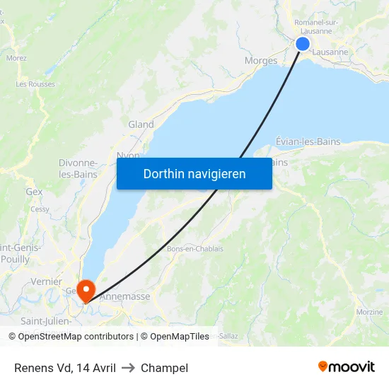 Renens Vd, 14 Avril to Champel map