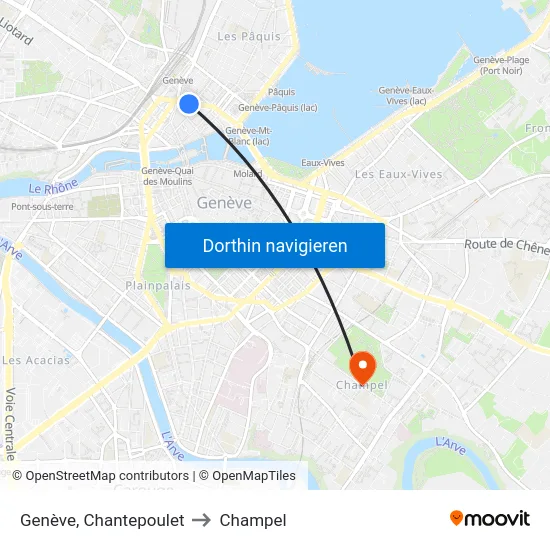 Genève, Chantepoulet to Champel map