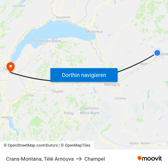 Crans-Montana, Télé Arnouva to Champel map