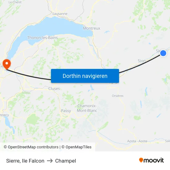 Sierre, Ile Falcon to Champel map