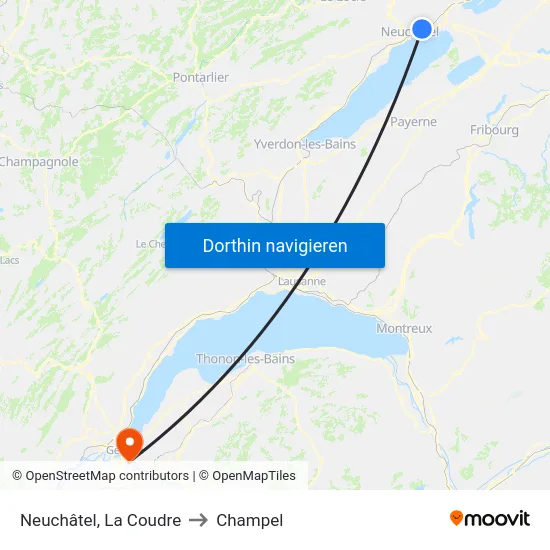 Neuchâtel, La Coudre to Champel map