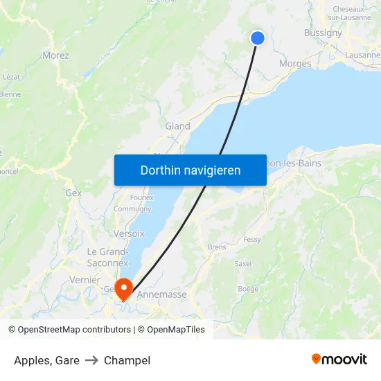 Apples, Gare to Champel map