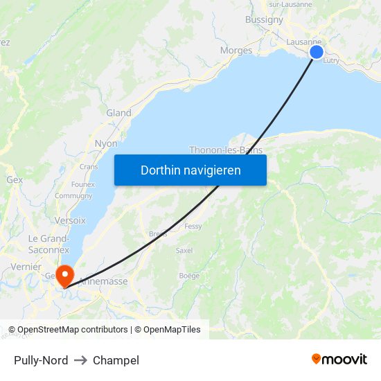 Pully-Nord to Champel map