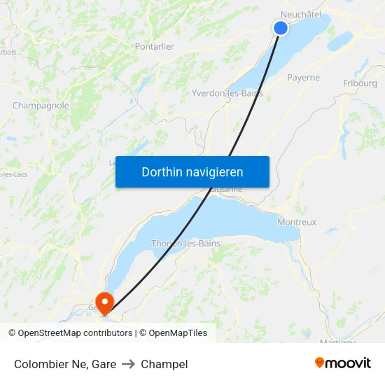 Colombier Ne, Gare to Champel map