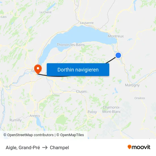 Aigle, Grand-Pré to Champel map