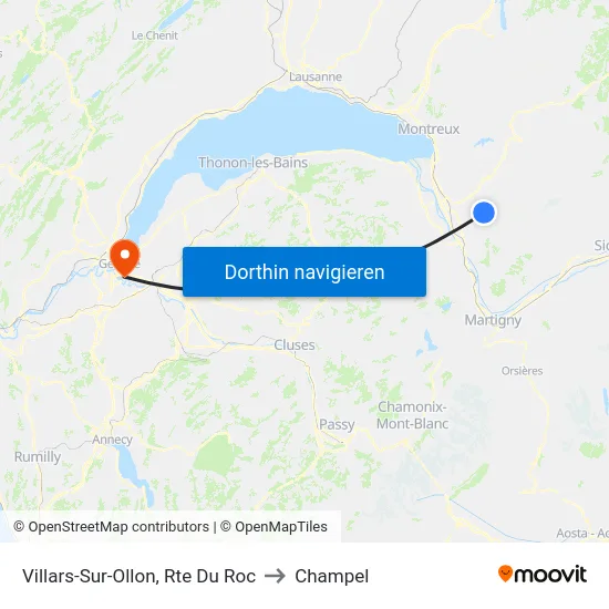 Villars-Sur-Ollon, Rte Du Roc to Champel map