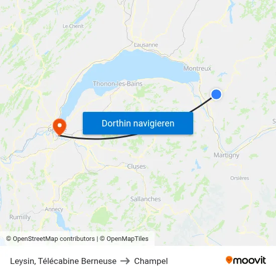 Leysin, Télécabine Berneuse to Champel map