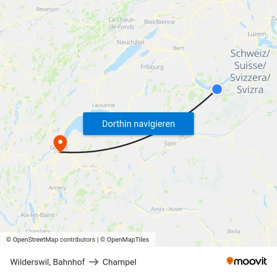 Wilderswil, Rosshag to Champel map