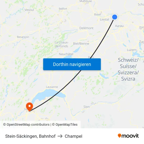 Stein-Säckingen, Bahnhof to Champel map