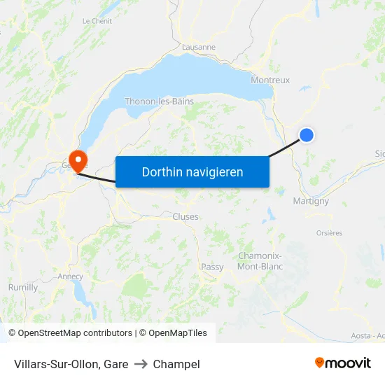 Villars-Sur-Ollon, Gare to Champel map