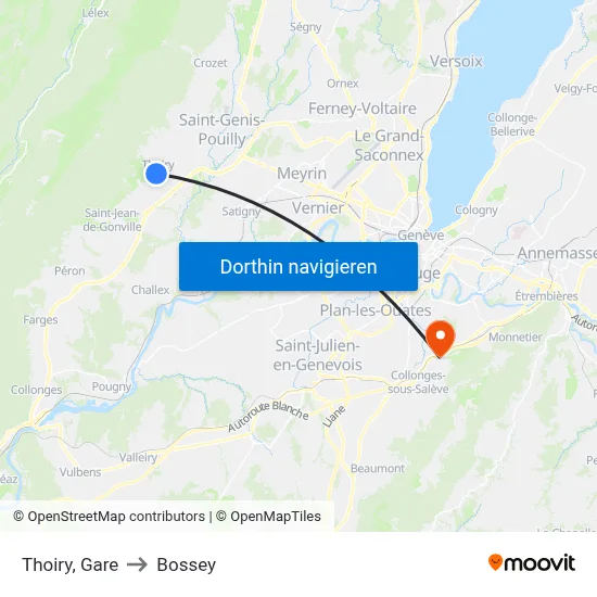 Thoiry, Gare to Bossey map