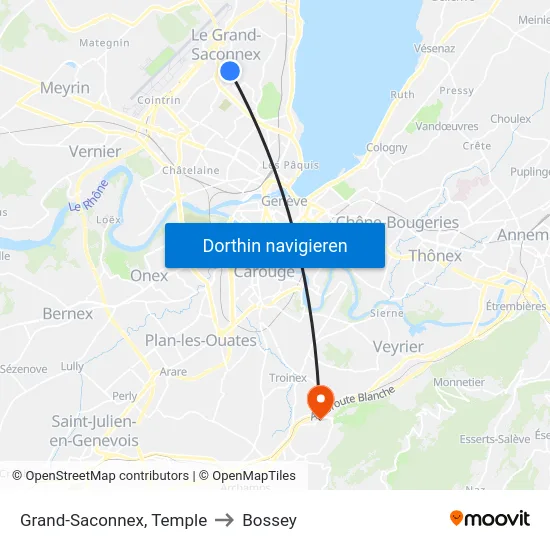 Grand-Saconnex, Temple to Bossey map