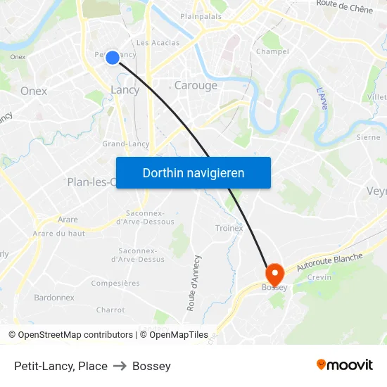 Petit-Lancy, Place to Bossey map