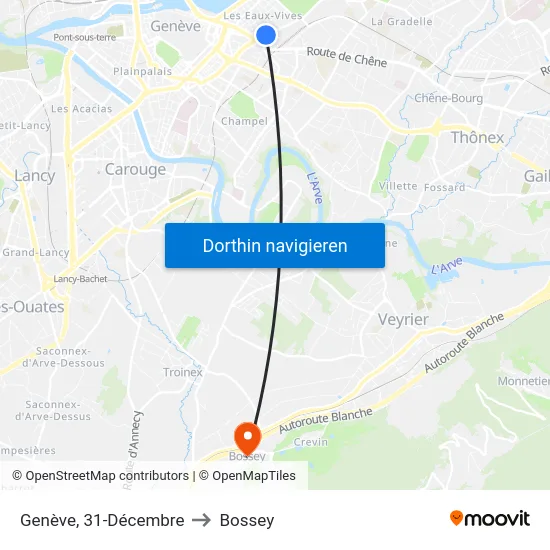 Genève, 31-Décembre to Bossey map