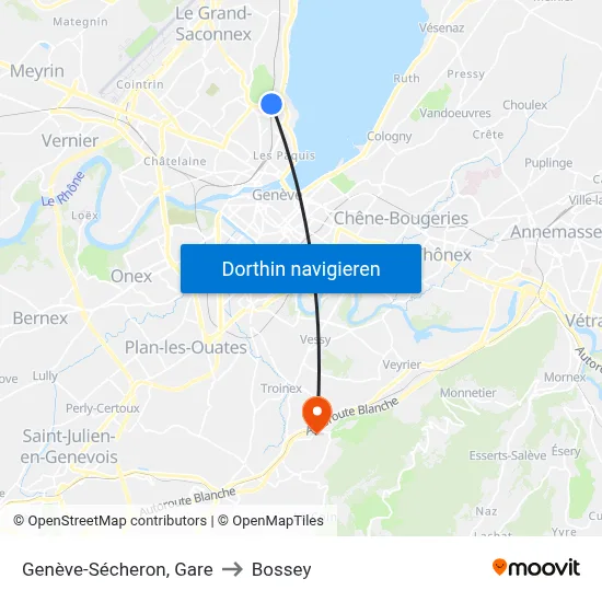 Genève-Sécheron, Gare to Bossey map