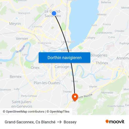 Grand-Saconnex, Cs Blanché to Bossey map