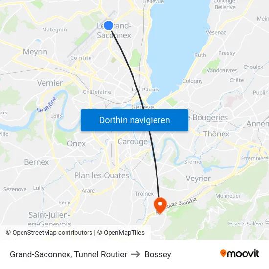 Grand-Saconnex, Tunnel Routier to Bossey map