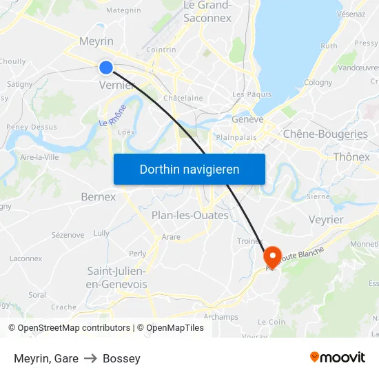 Meyrin, Gare to Bossey map