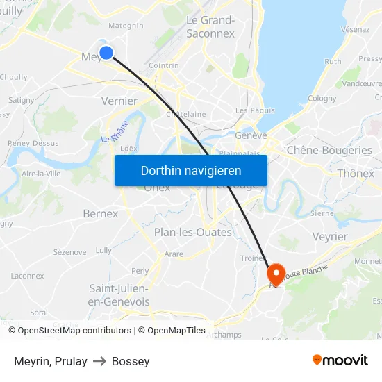 Meyrin, Prulay to Bossey map