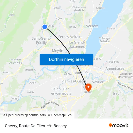 Chevry, Route De Flies to Bossey map