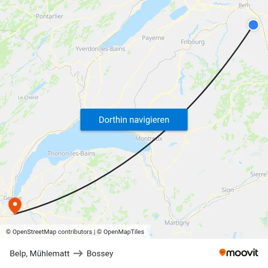 Belp, Mühlematt to Bossey map
