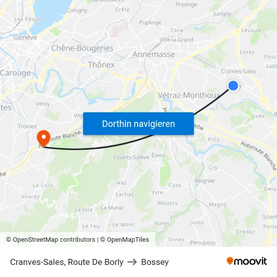 Cranves-Sales, Route De Borly to Bossey map