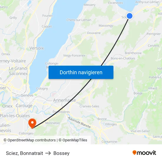Sciez, Bonnatrait to Bossey map