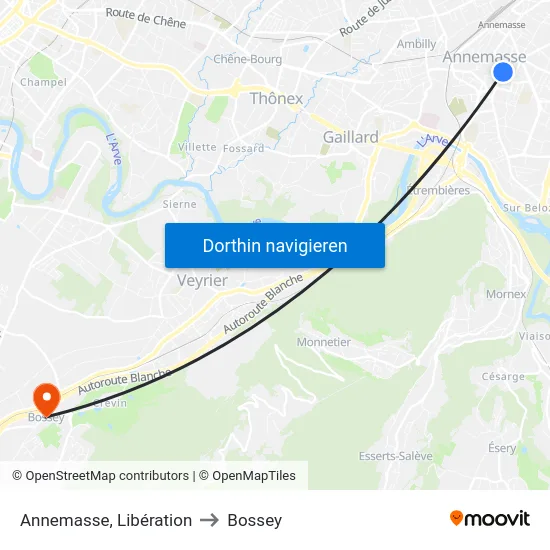 Annemasse, Annexion to Bossey map