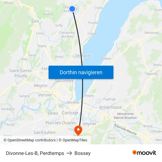 Divonne-Les-B, Perdtemps to Bossey map