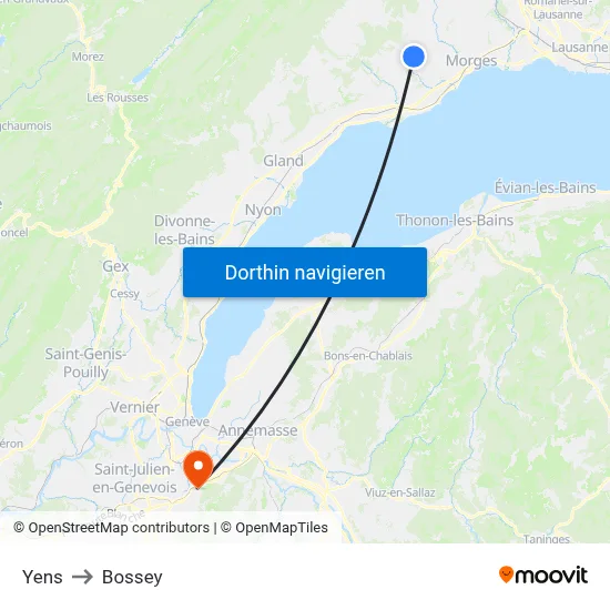 Yens to Bossey map