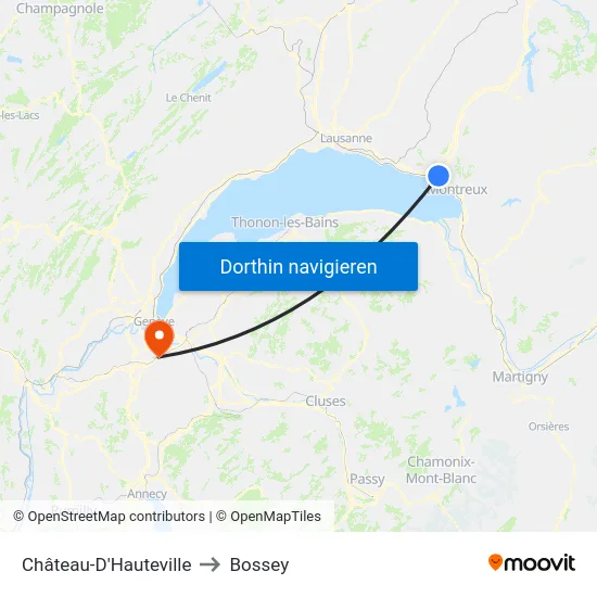 Château-D'Hauteville to Bossey map
