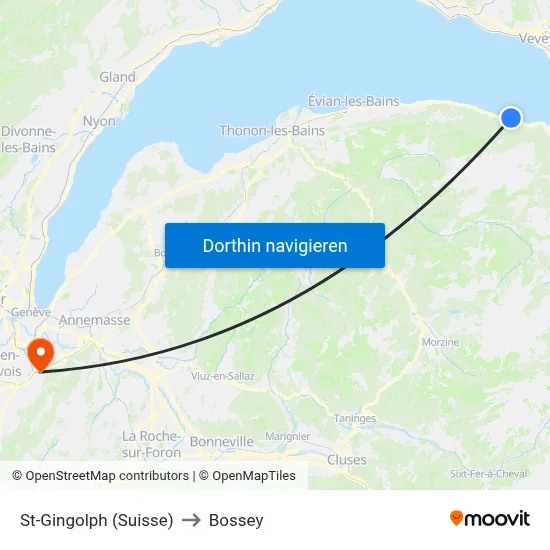 St-Gingolph (Suisse) to Bossey map