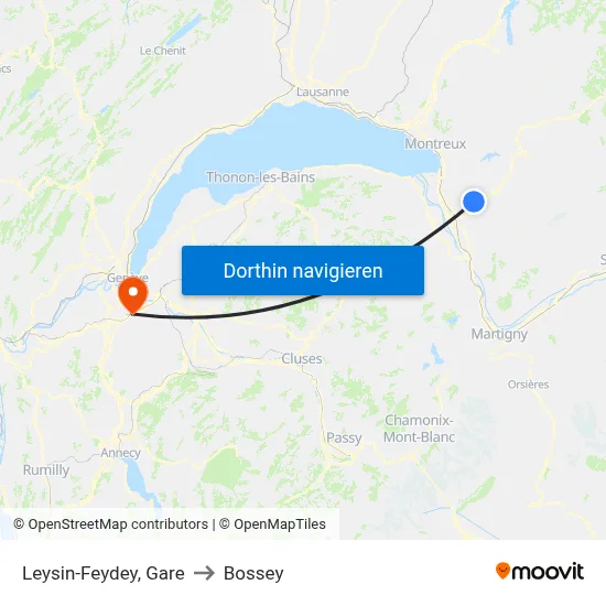 Leysin-Feydey, Gare to Bossey map