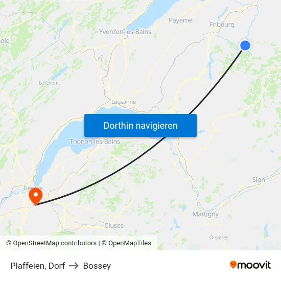 Plaffeien, Dorf to Bossey map